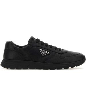 Prada Solid Logo Trainers - Black