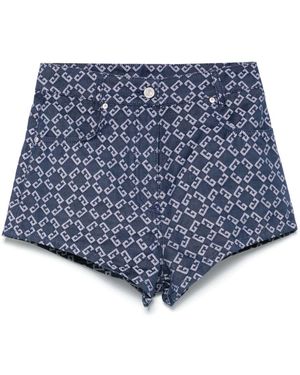 Givenchy Shorts Denim Con Monogramma 72 - Blu
