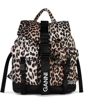 Ganni 'Leo' mehrfarbiger recycelten Polyester -Rucksack - Schwarz