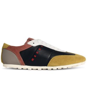 Marni 'Softy Soccer' Multicolor Lear -Sneaker - Weiß