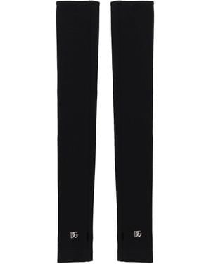 Dolce & Gabbana Fingerless Stretch Gloves - Black