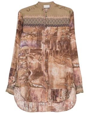 Pierre Louis Mascia Printed Silk Shirt - Natural