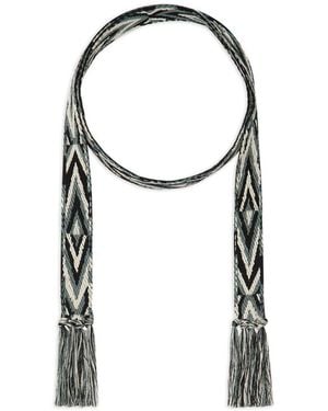 Pierre Louis Mascia Printed Silk Belt - White