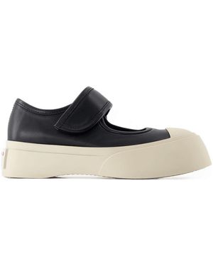 Marni Mary Jane Sneakers Leder schwarz - Blau