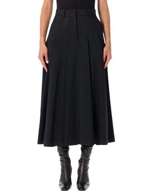 By Malene Birger Pleated High-Waist Midi Skirt - Black