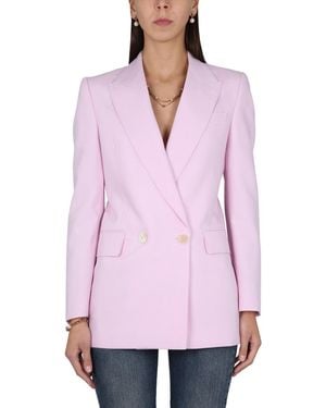 McQueen Double-Breasted Outerwear Jacket For - Pink