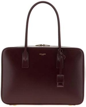 Saint Laurent Grape Leather Sac De Jour Handbag - Purple