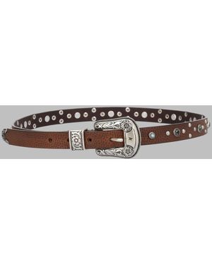 Golden Goose Italian Cow Leather Belt For - Grey