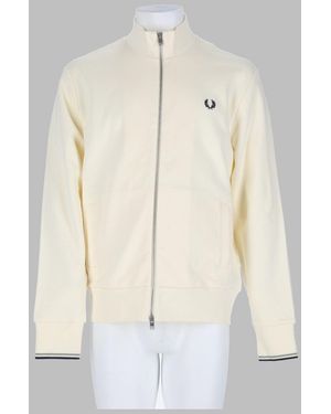 Fred Perry 100% Cotton Crewneck Sweatshirt - Natural