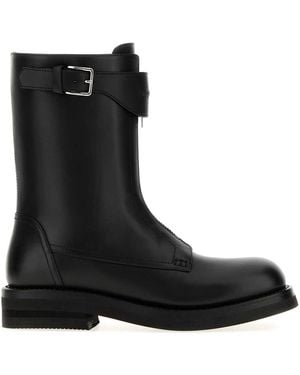 McQueen Leather Boots - Black