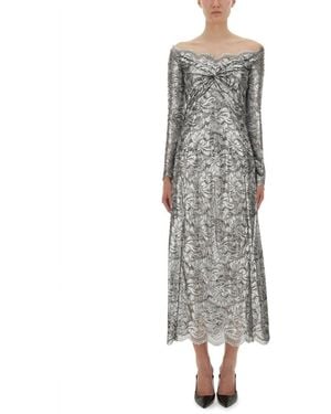 Rabanne Long Lace Dress - Gray