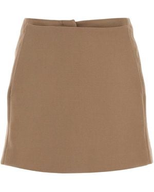 Fendi Cappuccino Wolle Hose Rock - Braun