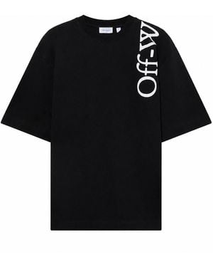 Off-White c/o Virgil Abloh Patín de libros vertical blanco roto S/S camiseta - Negro