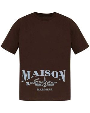 MM6 by Maison Margiela Logo T Shirt - Brown