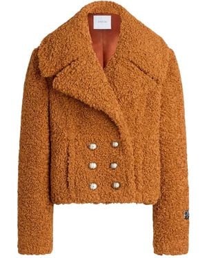Patou Cappotto Cropped Doppiopetto - Marrone