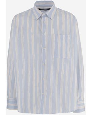 Jacquemus Cotton Shirt With Striped Pattern - White
