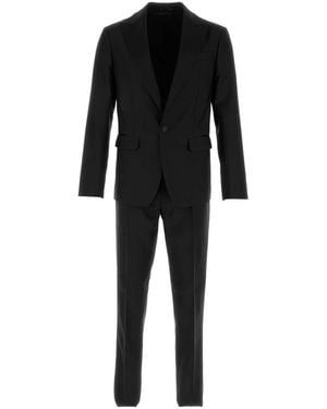 DSquared² Black Virgin Wool Blend London Suit