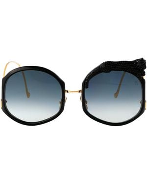 Anna Karin Karlsson Crystal Acetate Sunglasses - Blue
