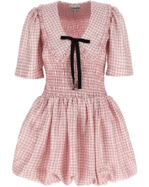 Ganni Vestido de 'Pink Check' - Rosa