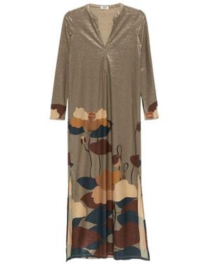 Siyu V-Neck Ninfa Kaftan Dress - Natural