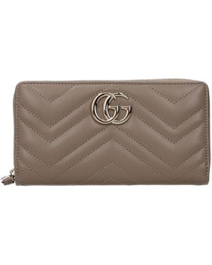 Gucci Wallet/Taupe Leather - Grey