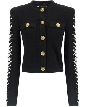 Balmain Cut-Out Blazer Blazers - Black
