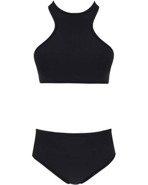 The Attico Bikini Set With Mesh Inserts - Black