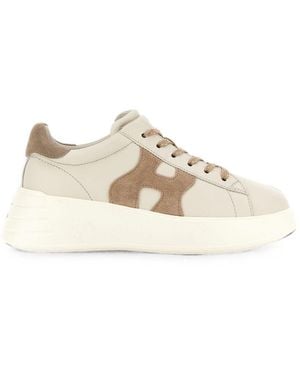 Hogan Rebel H562 Leather Trainers - Natural
