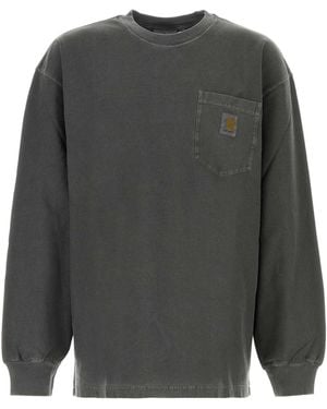 Carhartt Dark Cotton L/Loose Pocket T Shirt - Grey