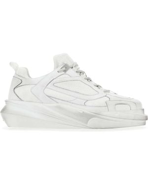 Prada Downtown Colour-Block Leather Trainers - White