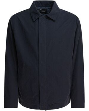 Vince Convertible Collar Cotton Blend Jacket - Blau