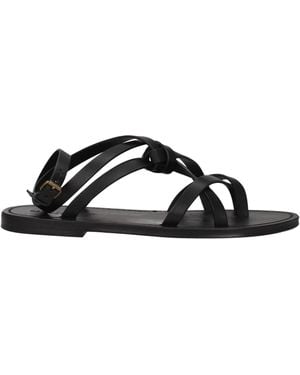 Saint Laurent Skin Nera Di Infradito - Nero