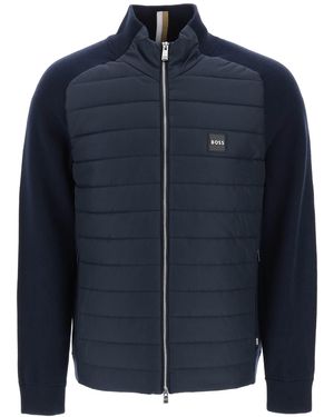 BOSS Medesimo Cardigan mit gepolstertem Einsatz - Blau