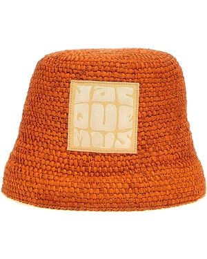 Jacquemus Le Bob Ficiu Raffia Hat - Orange