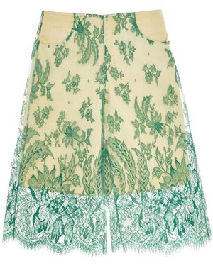 Christopher Esber Mint grüne Spitzenshorts mit floralem Stickerei