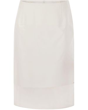 Sportmax Turkey Skirt With Organza Insert - White