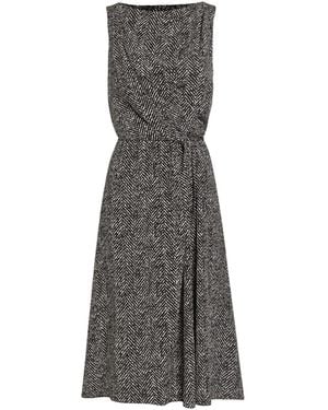 Dolce & Gabbana Chevron Print Heavy Crepe Cocktail Dress - Gray