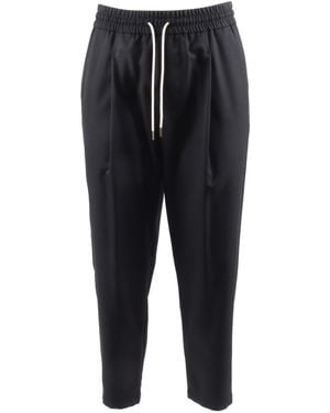 Drole de Monsieur Cropped Trousers Virgin Wool Polyester - Black