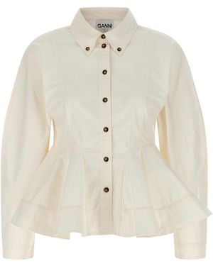 Ganni 'Peplum' Shirt - White