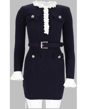 Self-Portrait Inspired Mini Dress - Blue