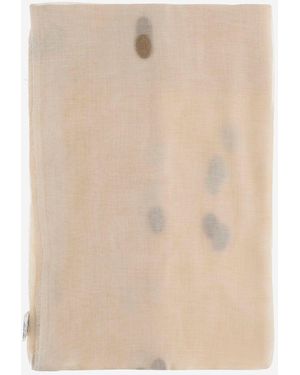 Faliero Sarti New Bonghino Silk Blend Scarf With Polka Dot Pattern - Natural