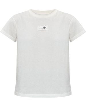 MM6 by Maison Margiela Logo Cotton T Shirt - White