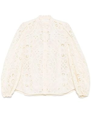 Zimmermann Cotton Rhiannon Embroidered Blouse - White
