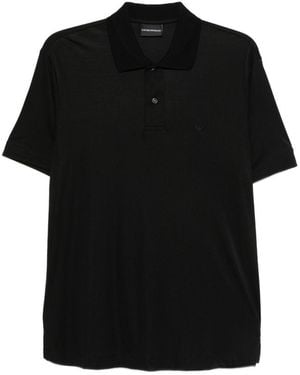 Emporio Armani Logo Polo Shirt - Black