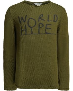 Comme des Garçons Shirt Crew-Neck Sweater With Logo - Green