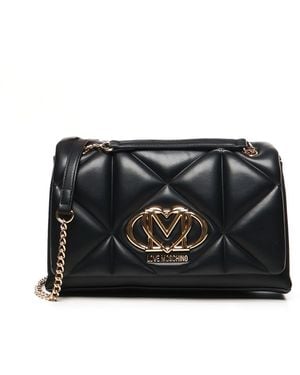 Love Moschino Quilted Embossed Shoulder Bag - Black