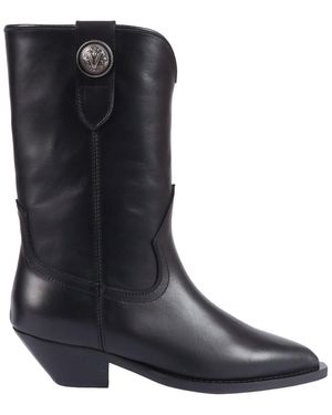 Via Roma 15 Tex New Orecchia Con Bottone - Black