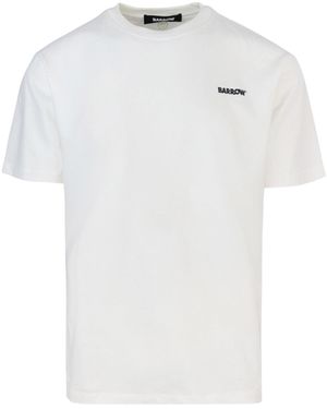 Barrow T -Shirt Bianca Girocollo Con Logo - Weiß