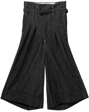 Junya Watanabe Baumwollhose mit weitem Bein - Schwarz