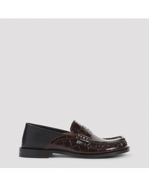 Loewe Campo Flap Back Loafers - Black